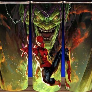 Spider-man and Green Goblin Comic Book Style Cup Mug Tumbler